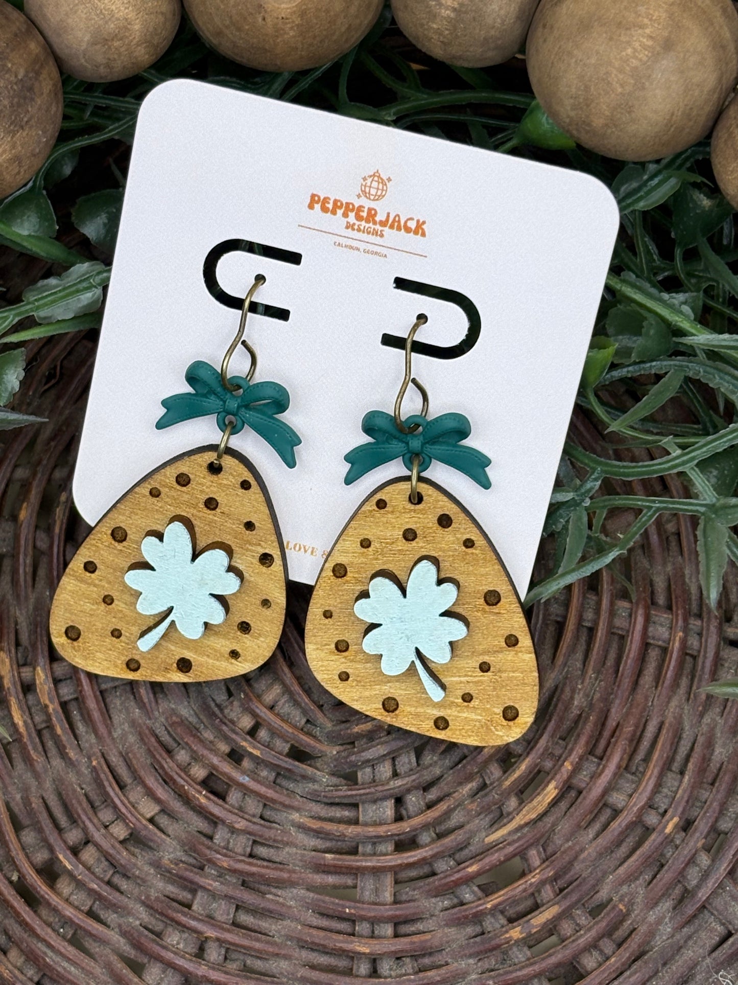 Shamrock and Speckles Earrings